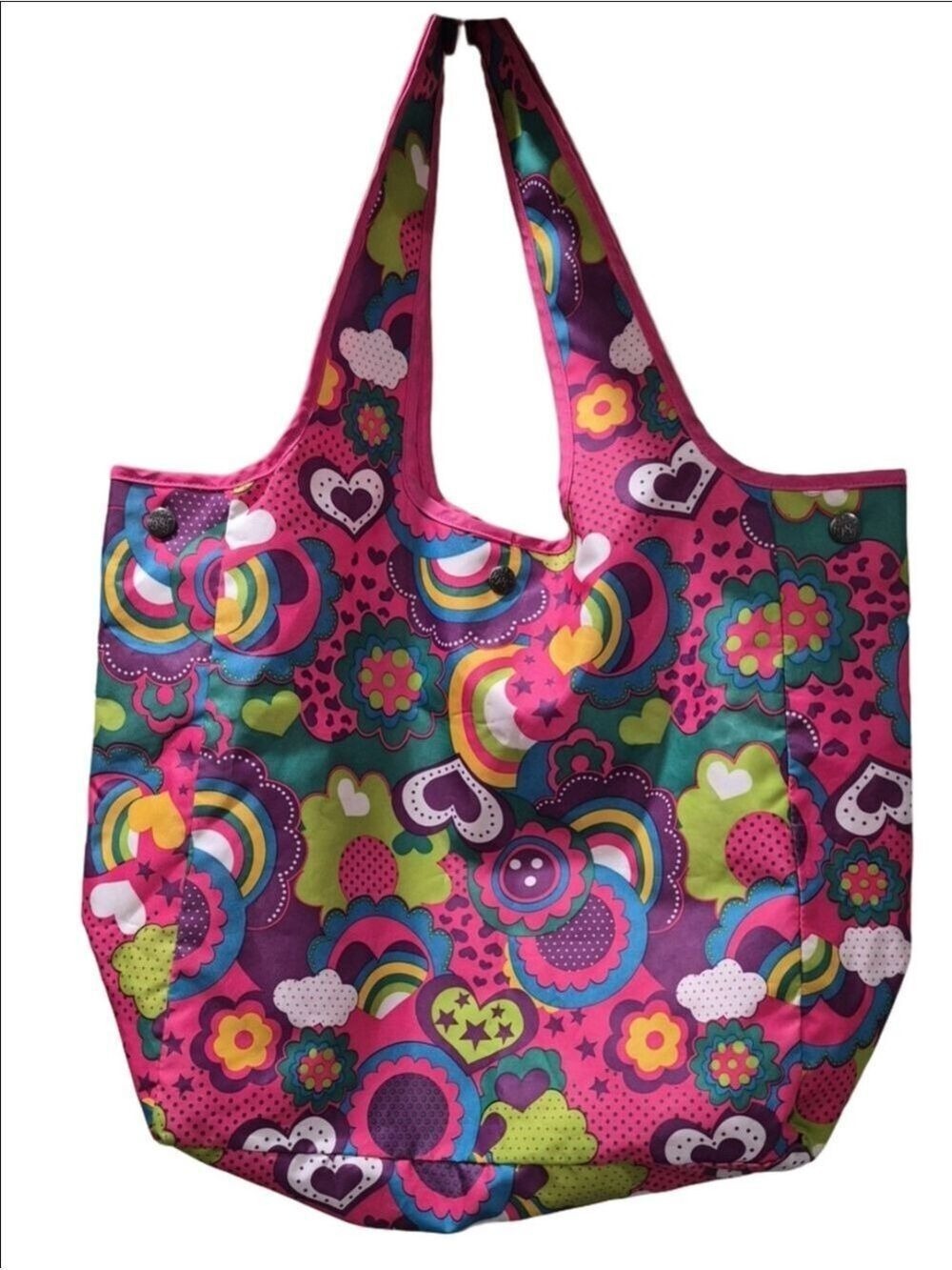The Children's Place Pink Multicolor Floral & Heart Print Tote
